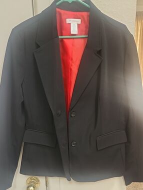 Isaac Mizrahi Black Blazer with Red Lining
